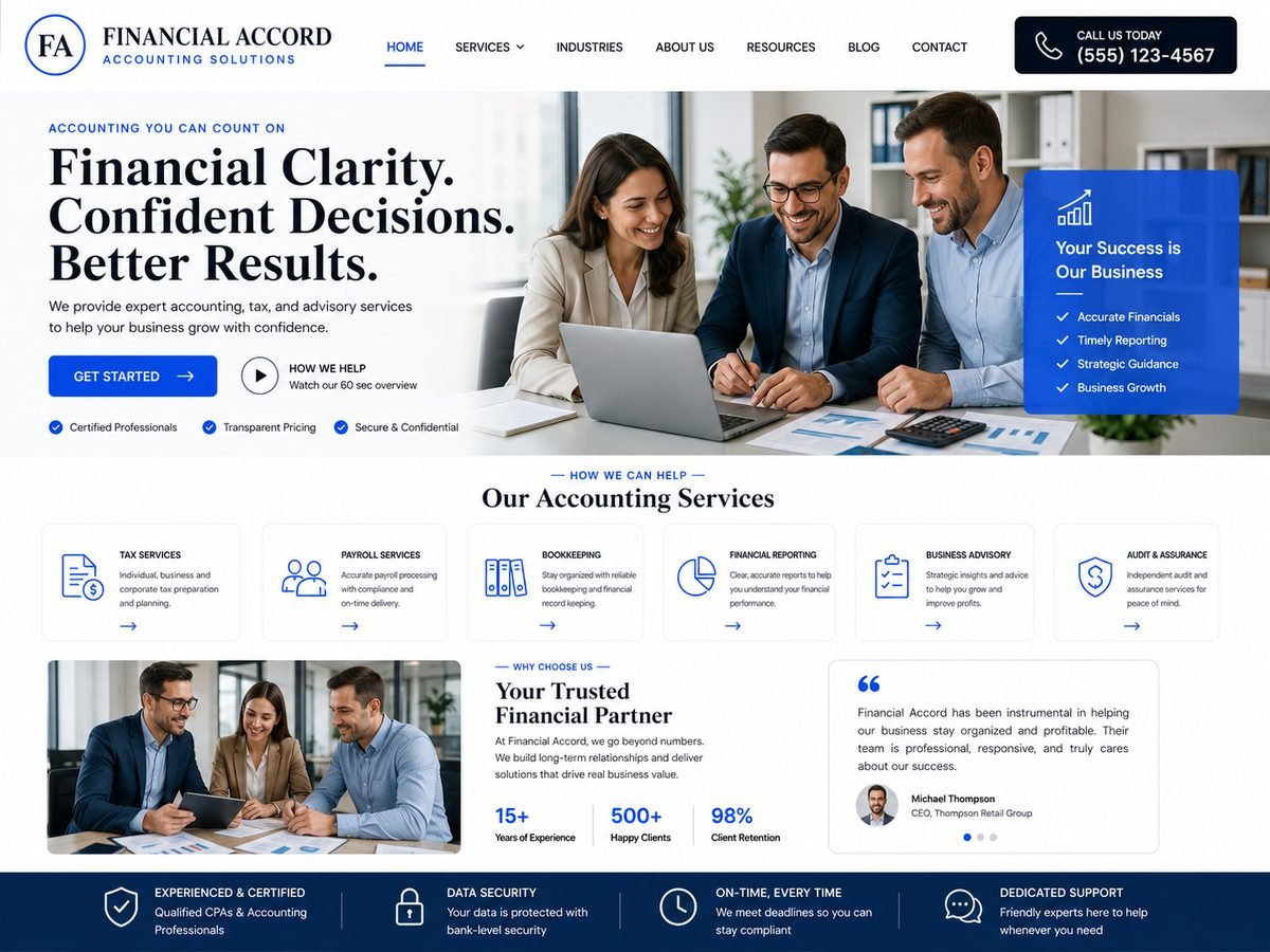 Accounting Firm website design concept