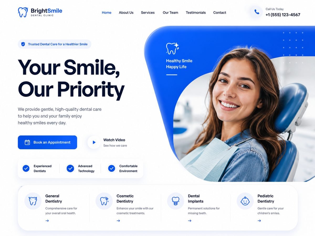 Dental Clinic website design concept